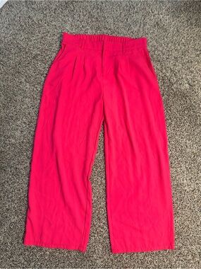 Wide Leg High Waist Pink Trousers